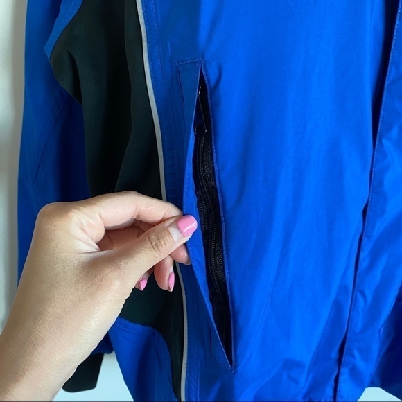 Footjoy FJ Dryjoys Lined Full Zip Golf Windbreaker Rain Jacket Mens M Blue/Black - Picture 8 of 16